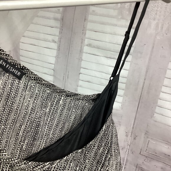 Eileen Fisher Silk Top Marbled Black Sheer w/ Silk black Tank XL - Picture 11 of 11